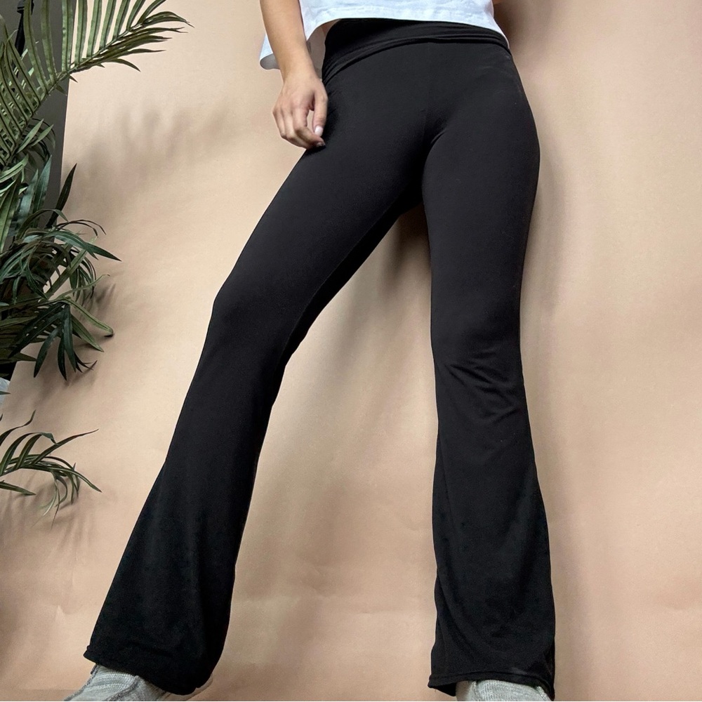 Jersey Fold Over Flare Leggings